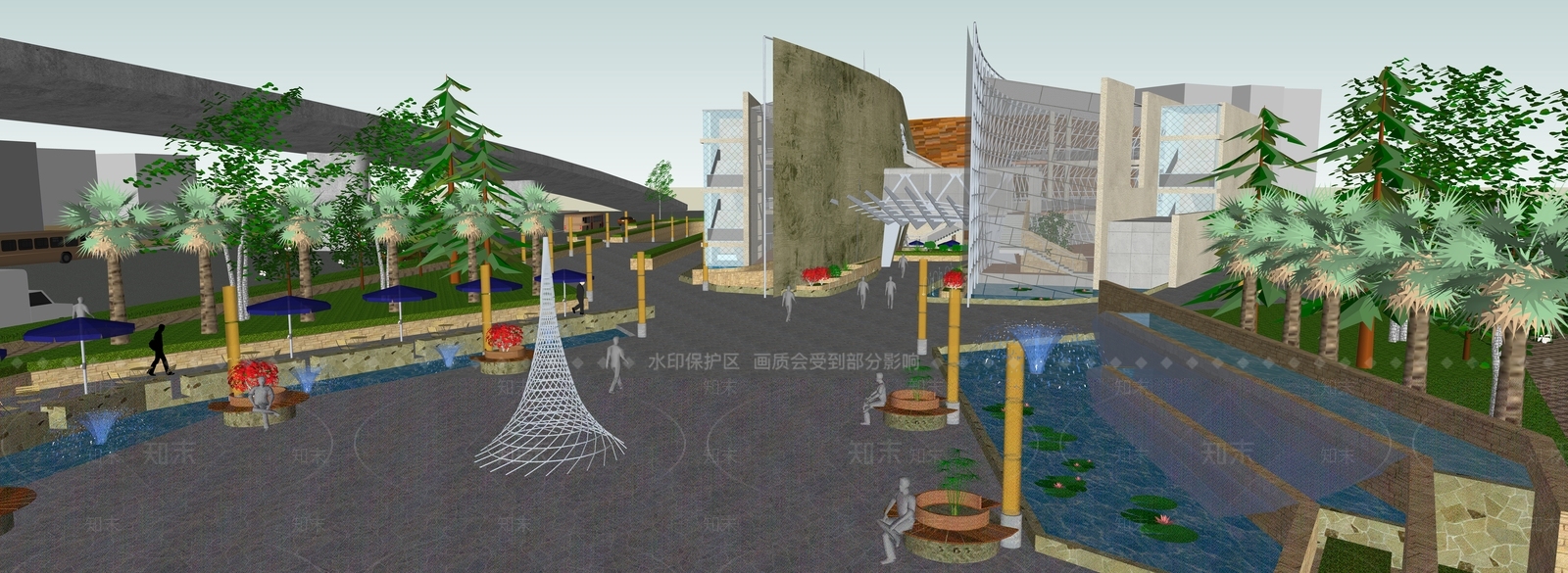 现代轻奢商场建筑SU模型下载【ID:1194272171】