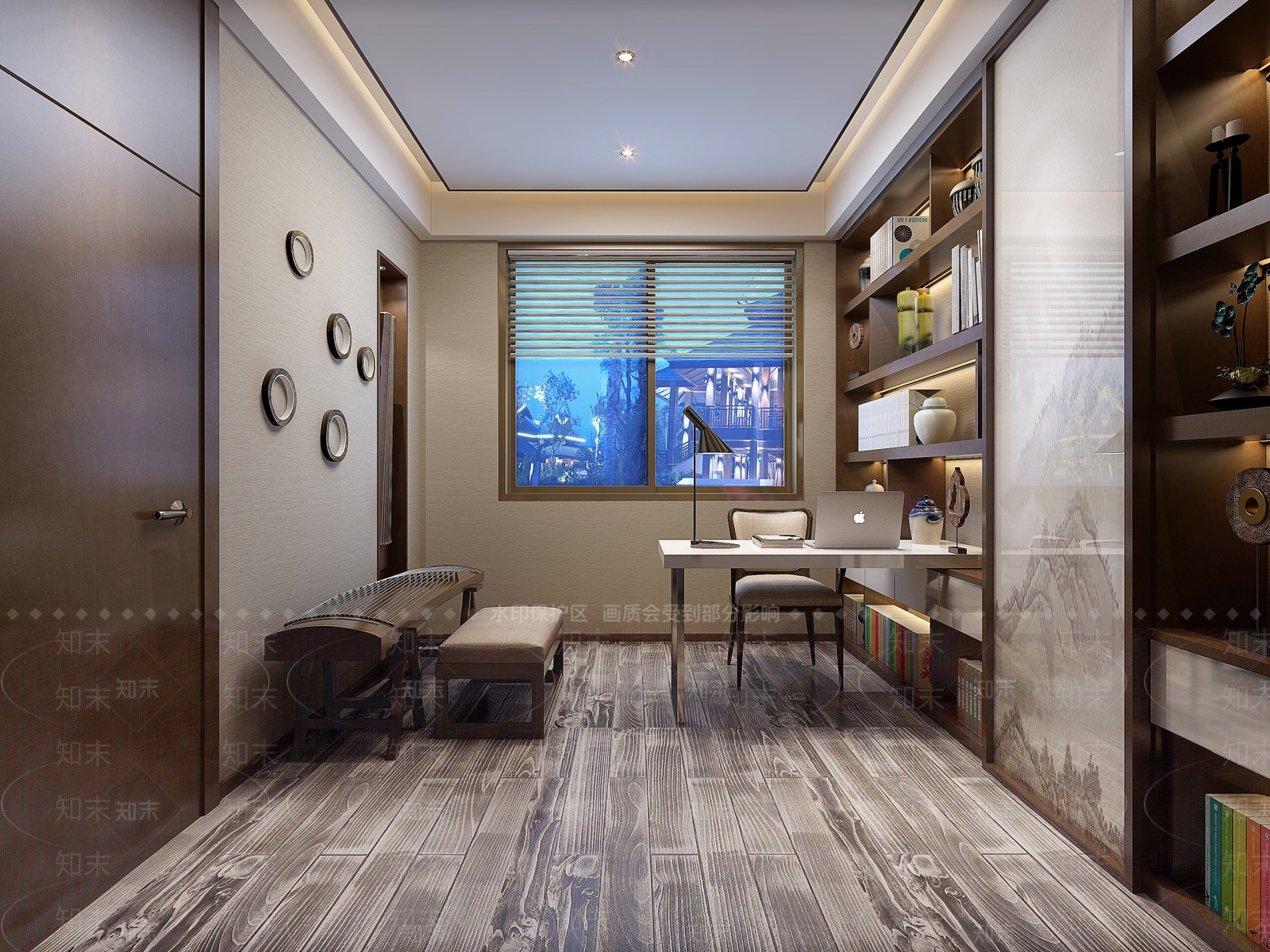 现代书房3D模型下载【ID:1194272635】