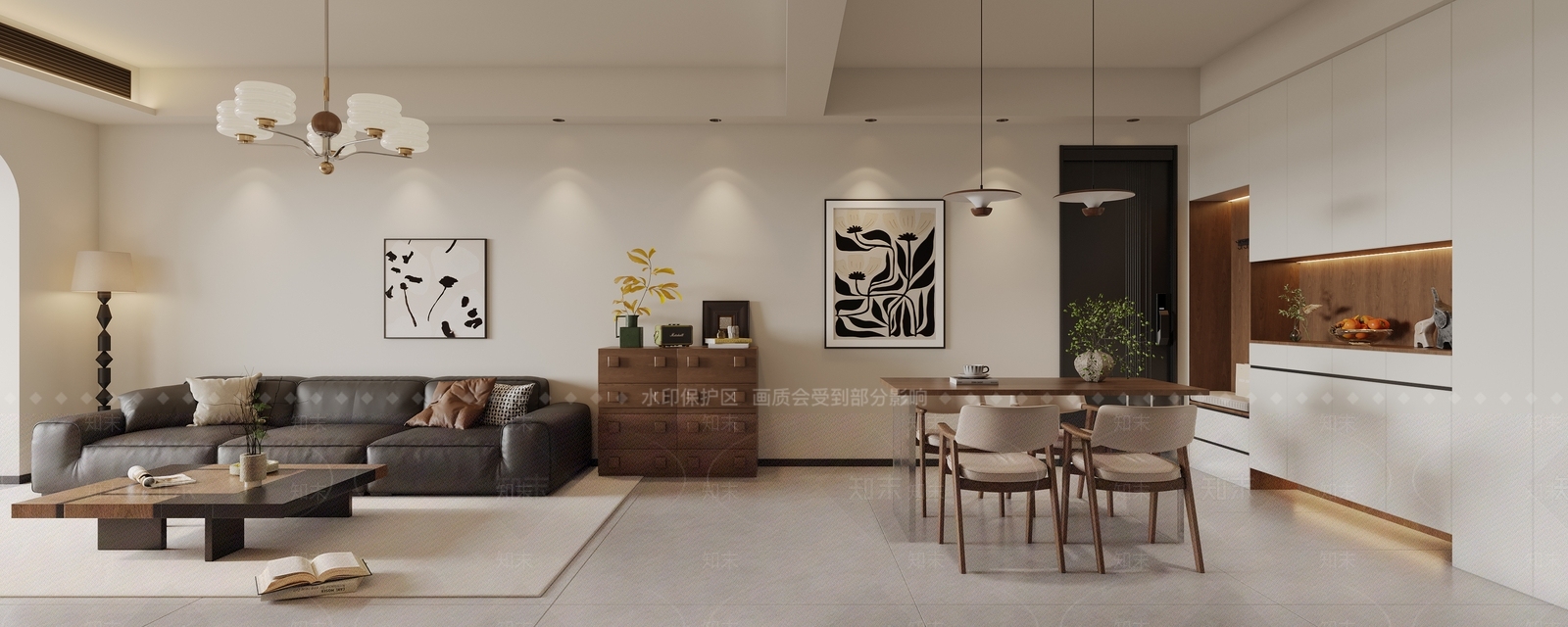 玻璃推拉门封闭式厨房3D模型下载【ID:1227439857】