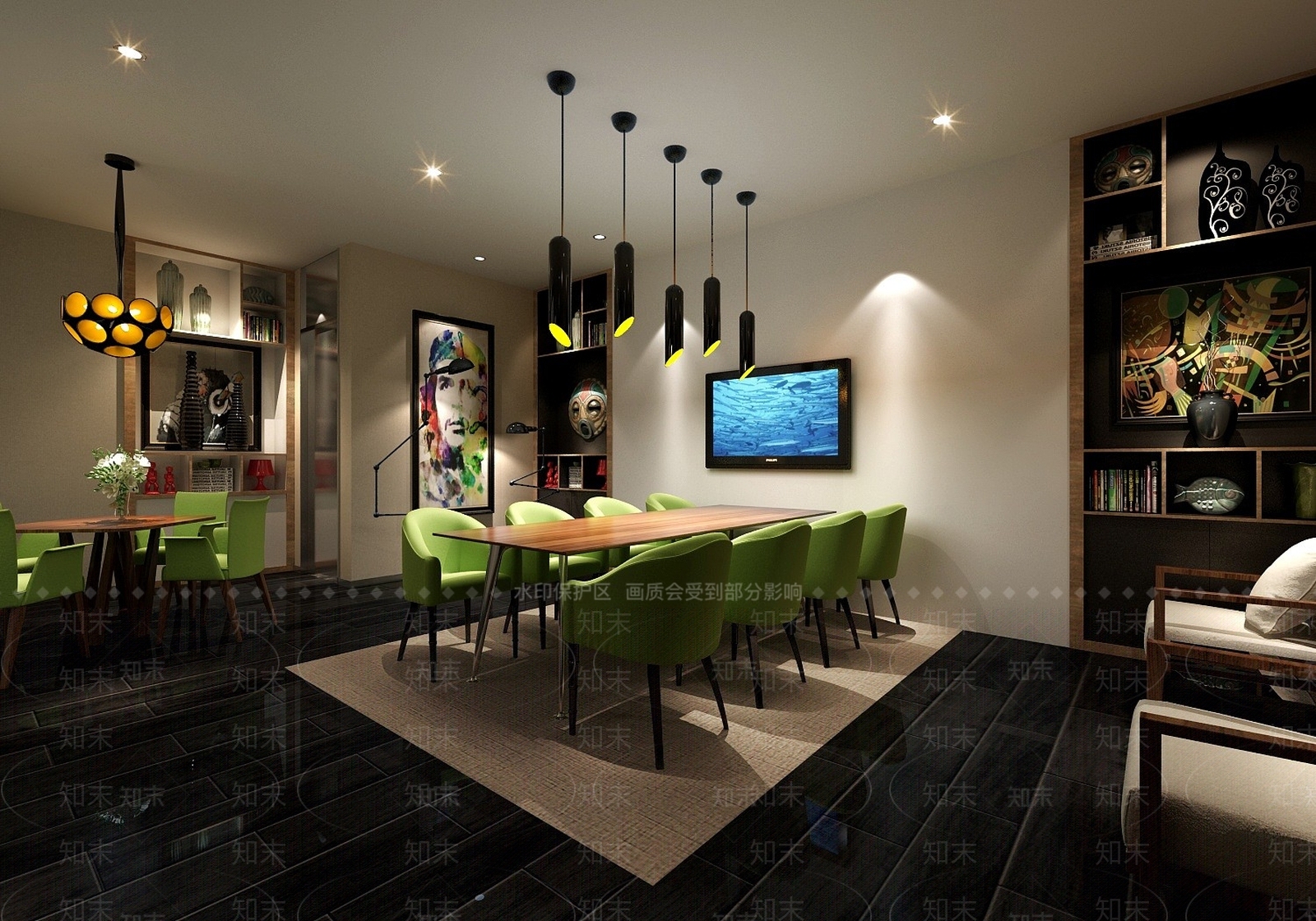 现代音乐主题餐厅3D模型下载【ID:1194274272】