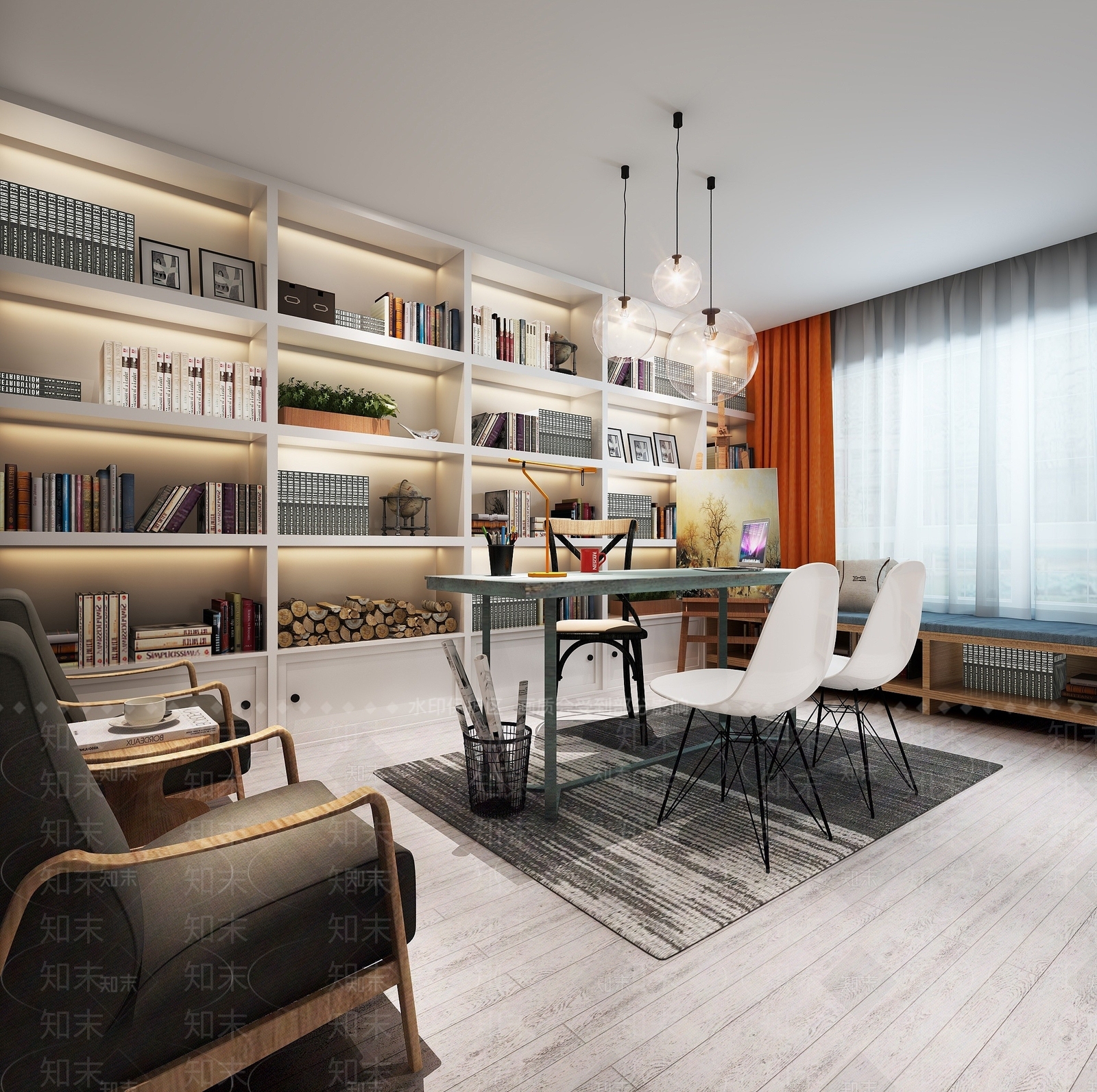 中式经典书房3D模型下载【ID:1194274694】