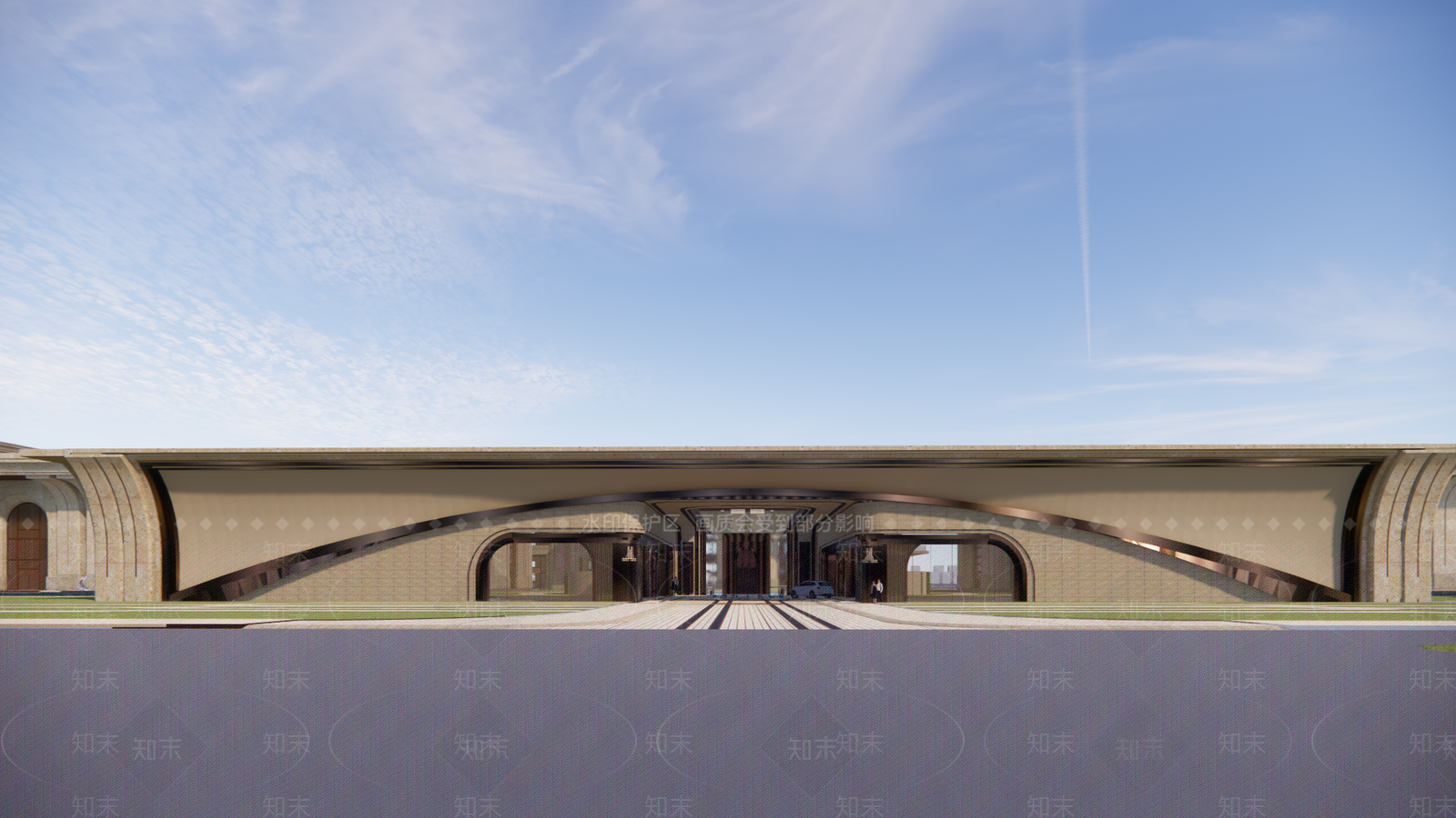 现代售楼处建筑SU模型下载【ID:1194275077】