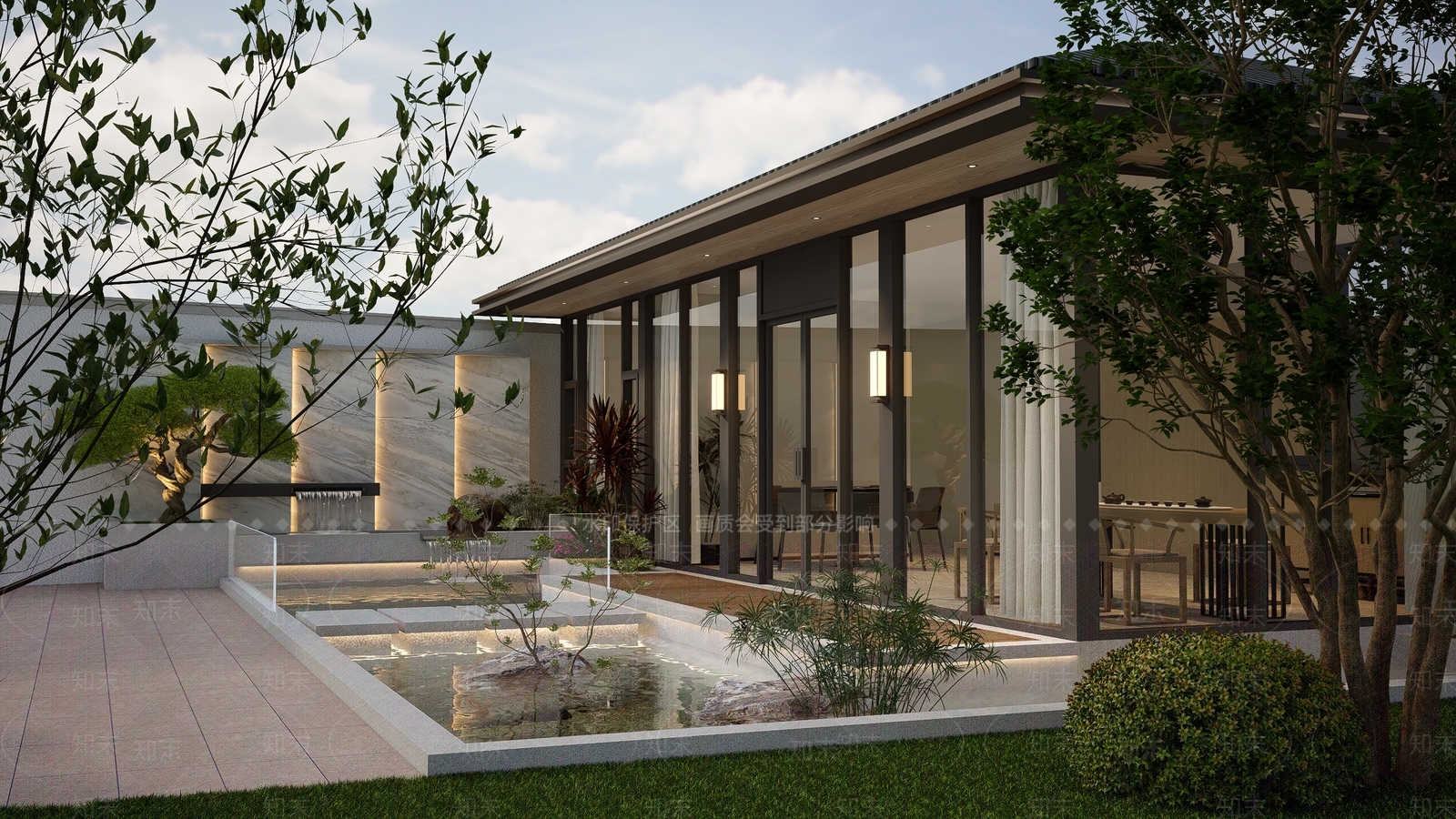 现代新中式亭子SU模型下载【ID:1194275514】