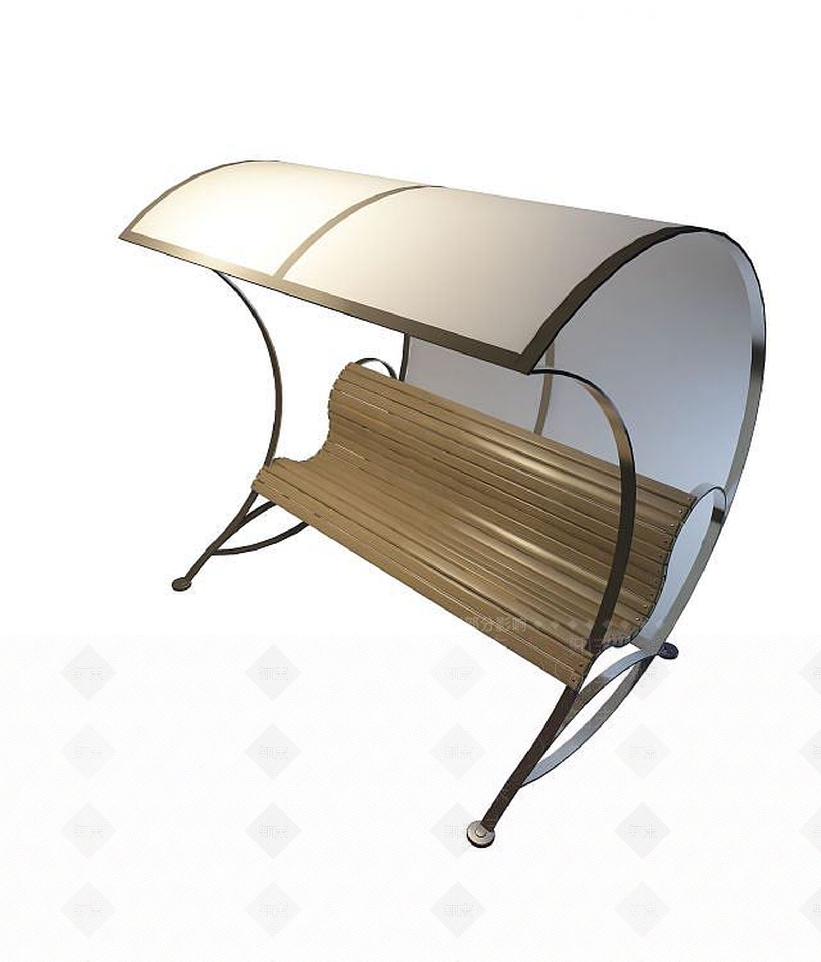 现代园林长椅3D模型下载【ID:1194278748】