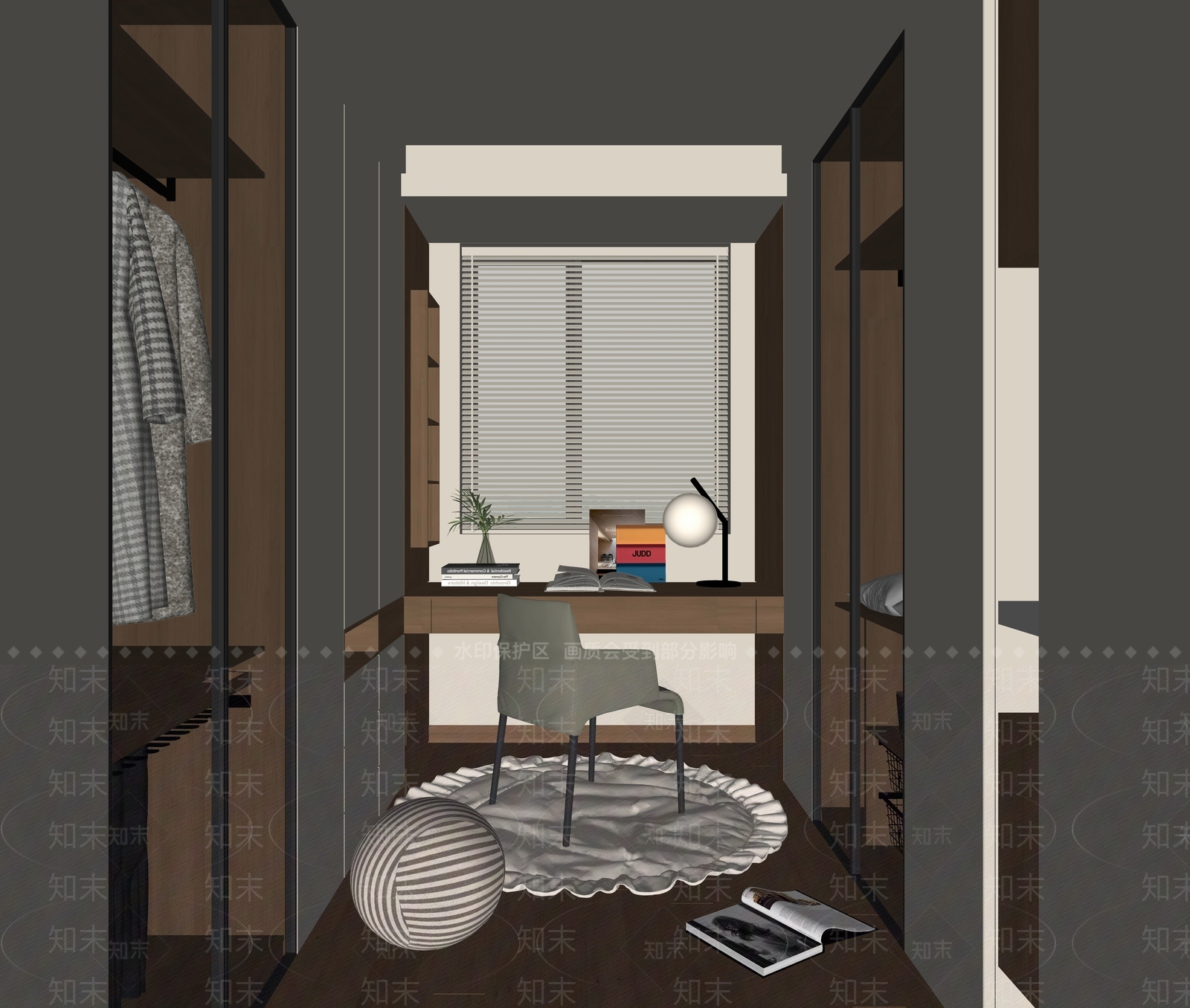 现代衣帽间SU模型下载【ID:1194279750】