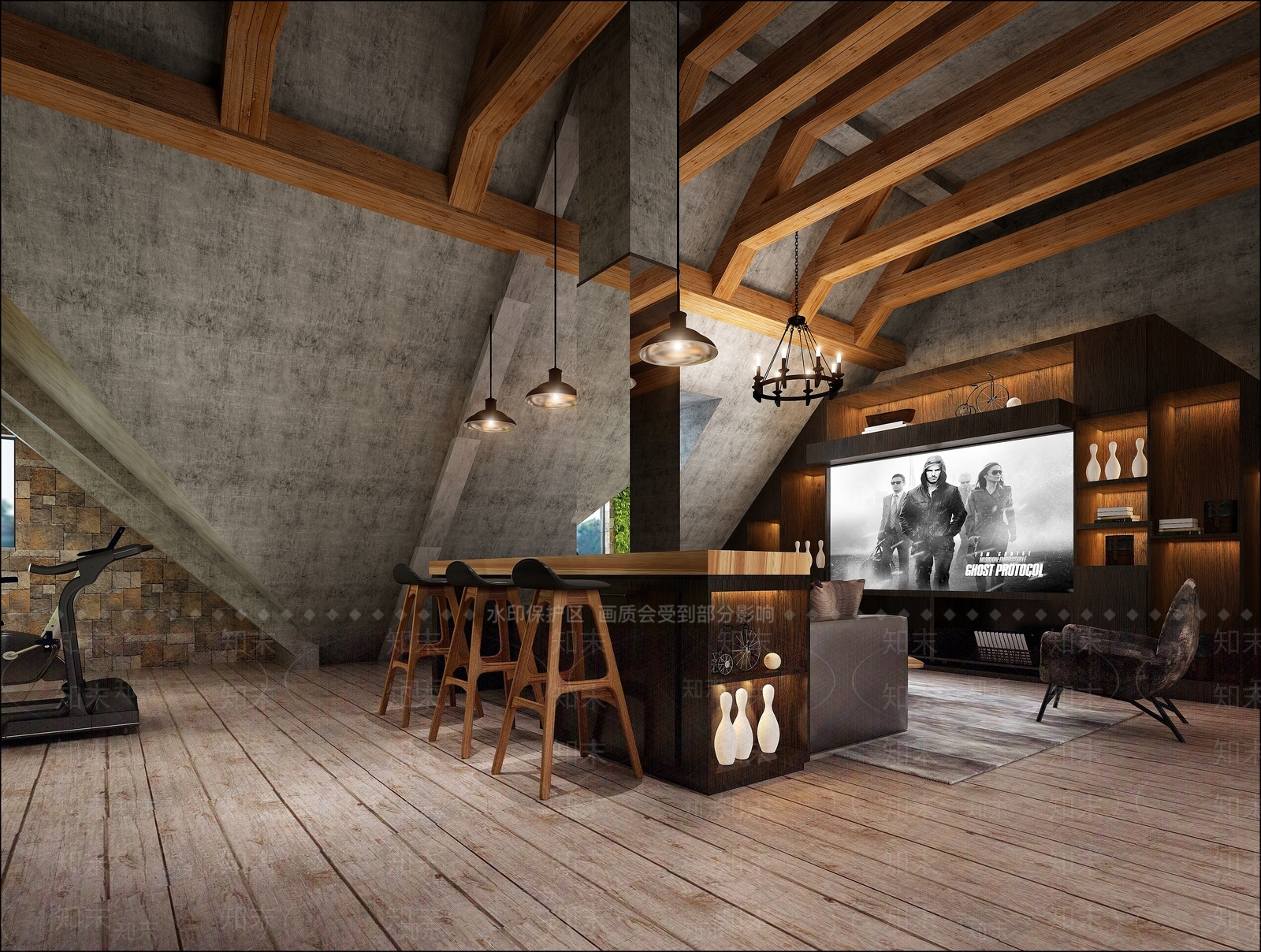 现代影音室3D模型下载【ID:1194280863】