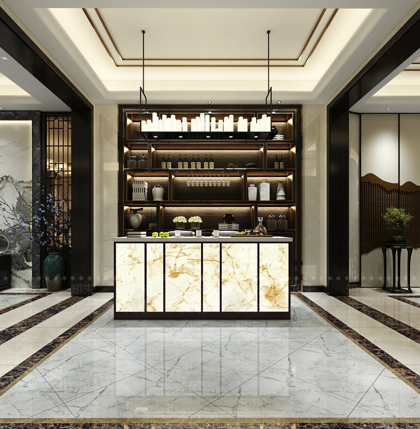 现代前厅接待台3D模型下载【ID:1194281031】