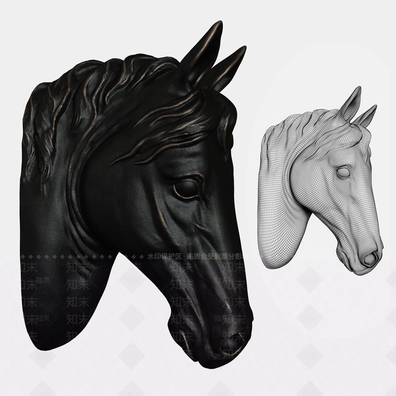 现代工艺品马头摆件摆设3D模型下载【ID:1194281079】