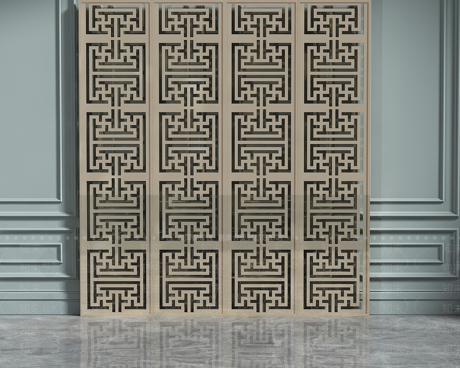 中式花格3D模型下载【ID:1194282427】