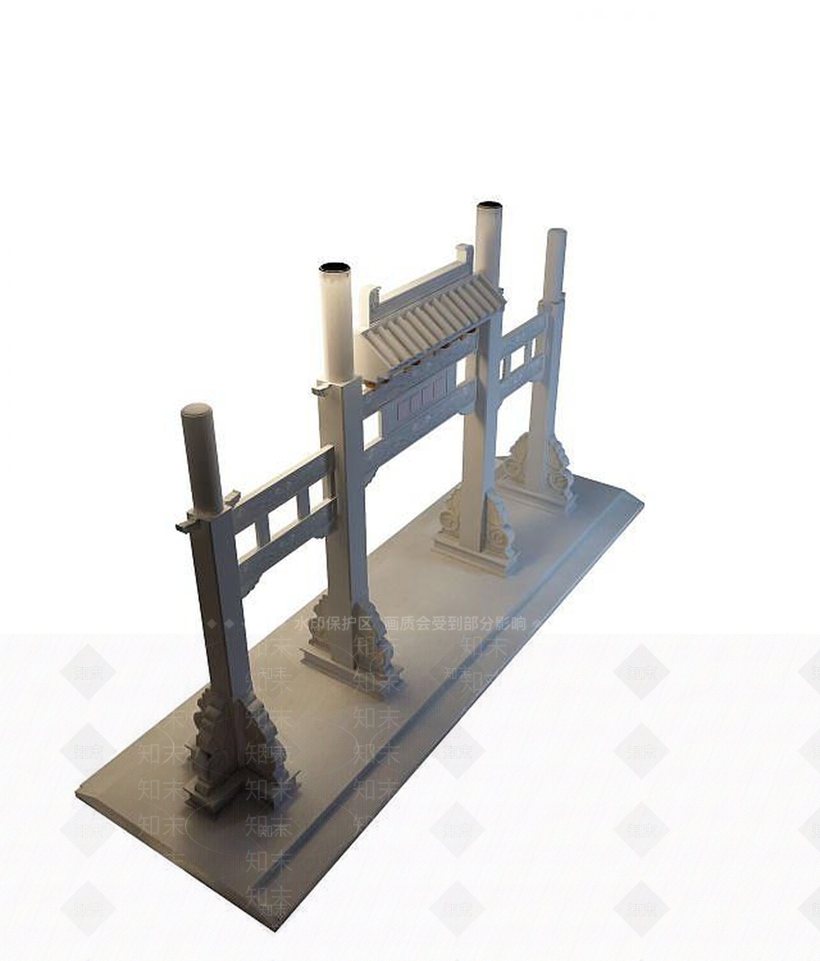 现代牌坊3D模型下载【ID:1194283824】