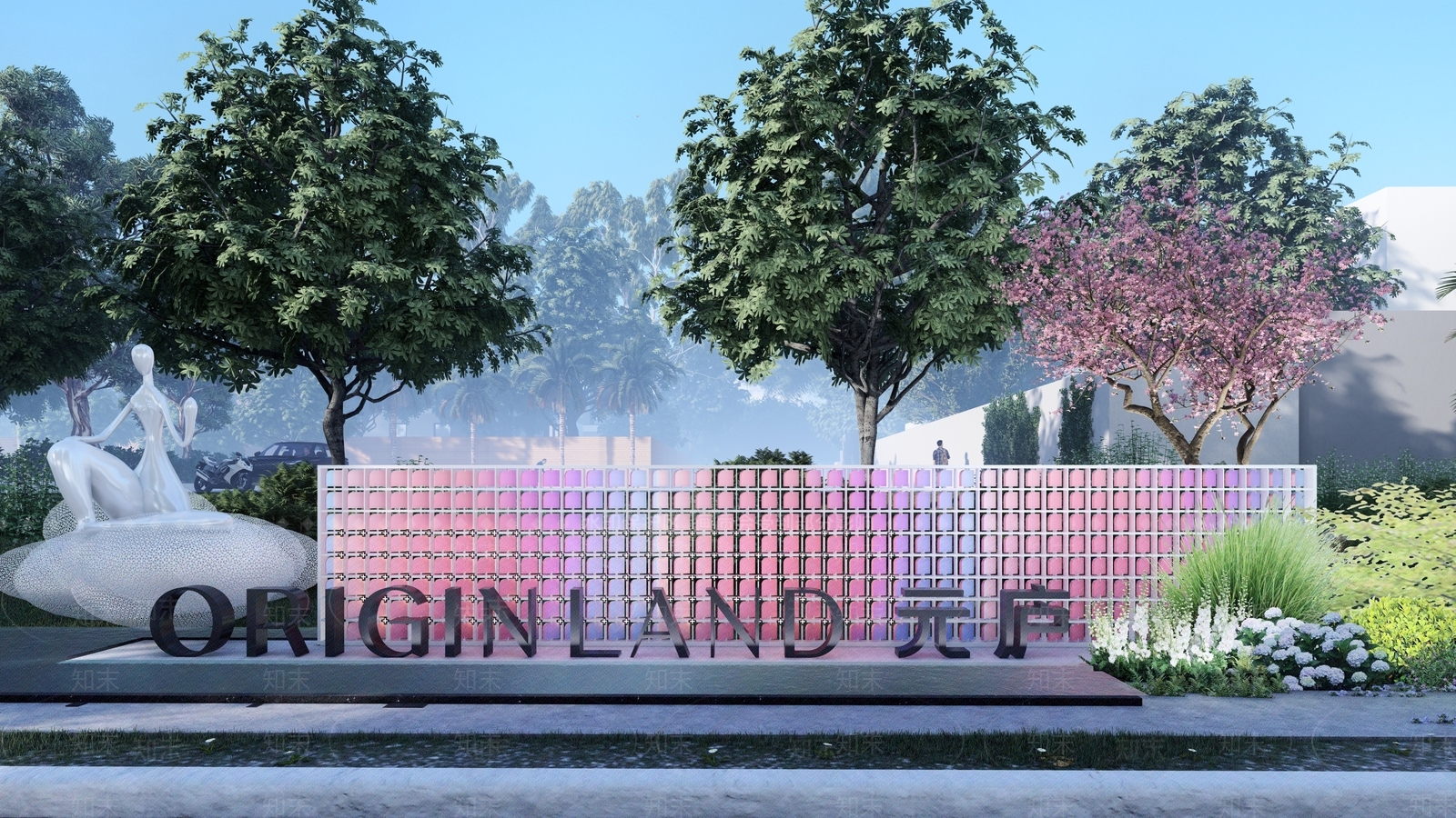 现代新中式景墙SU模型下载【ID:1194285118】