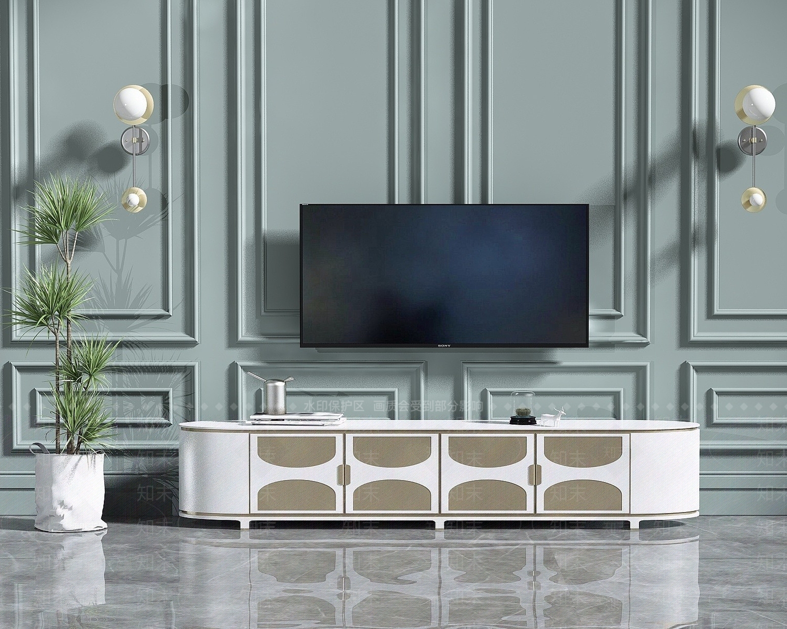 现代电视柜子3D模型下载【ID:1194285519】