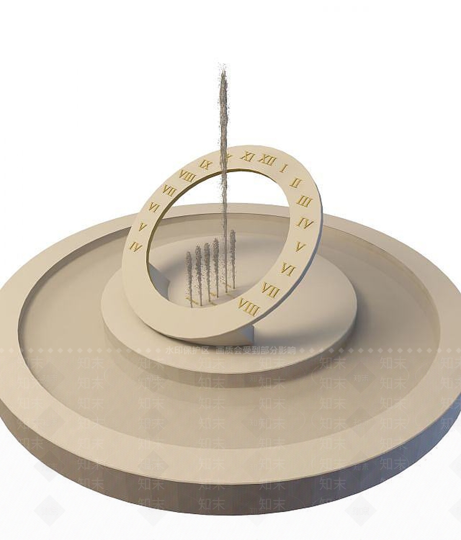 现代园林景观象征标志3D模型下载【ID:1194285976】