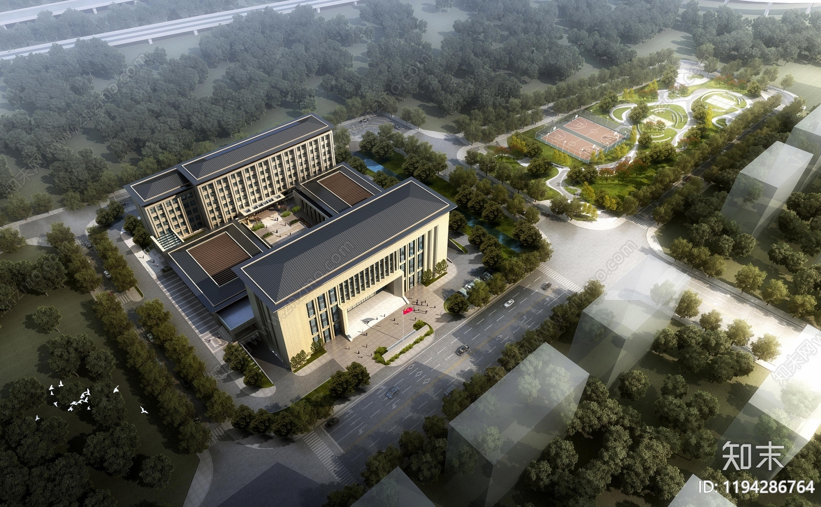现代学校建筑cad施工图下载【ID:1194286764】