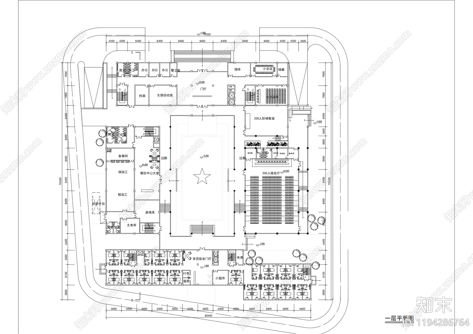现代学校建筑cad施工图下载【ID:1194286764】