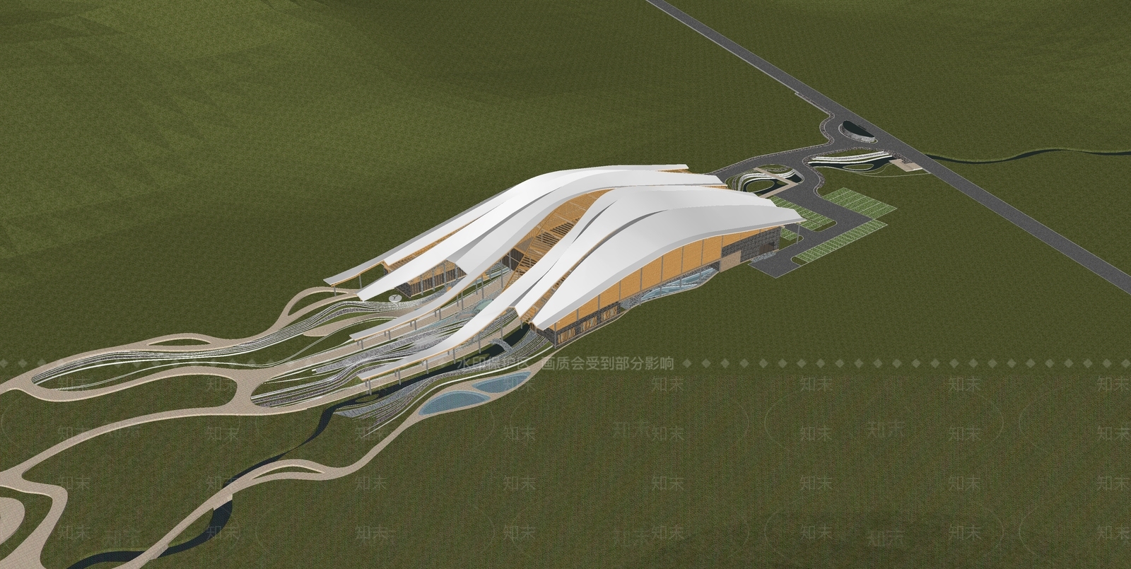 现代酒店外观3D模型下载【ID:1194290425】