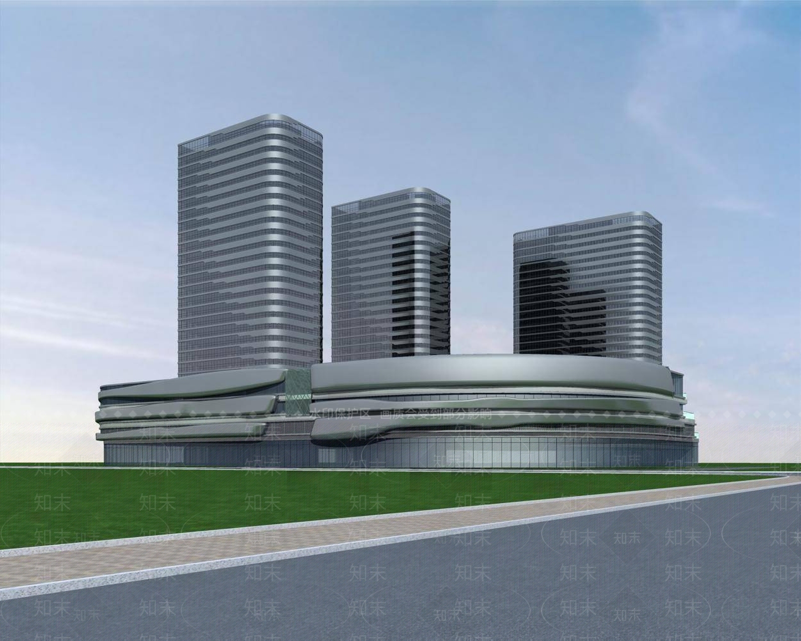 现代商场外观3D模型下载【ID:1194291509】
