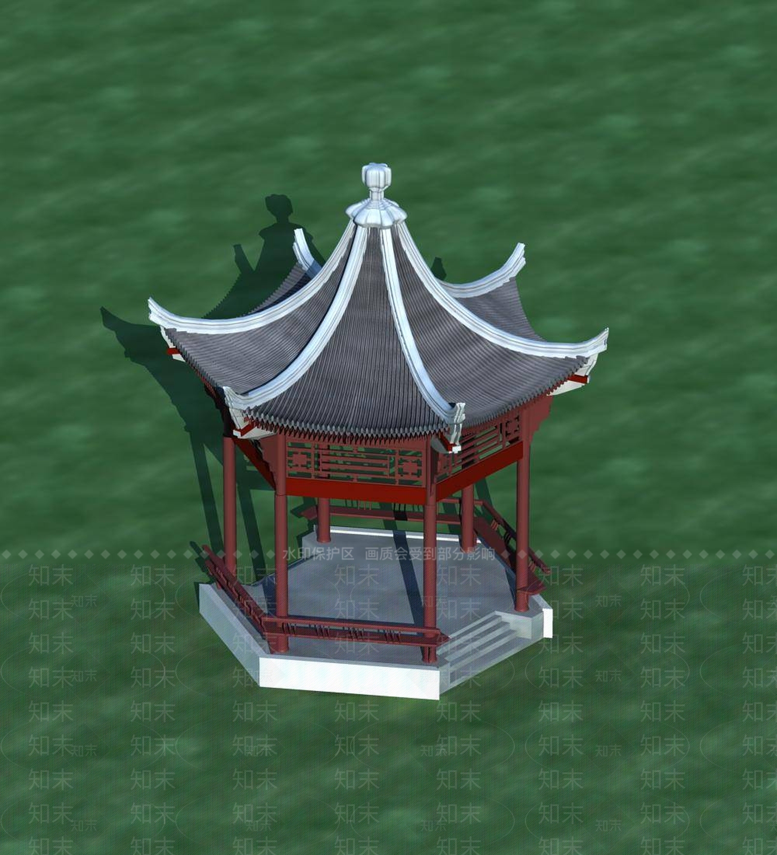 中式亭子3D模型下载【ID:1194292956】
