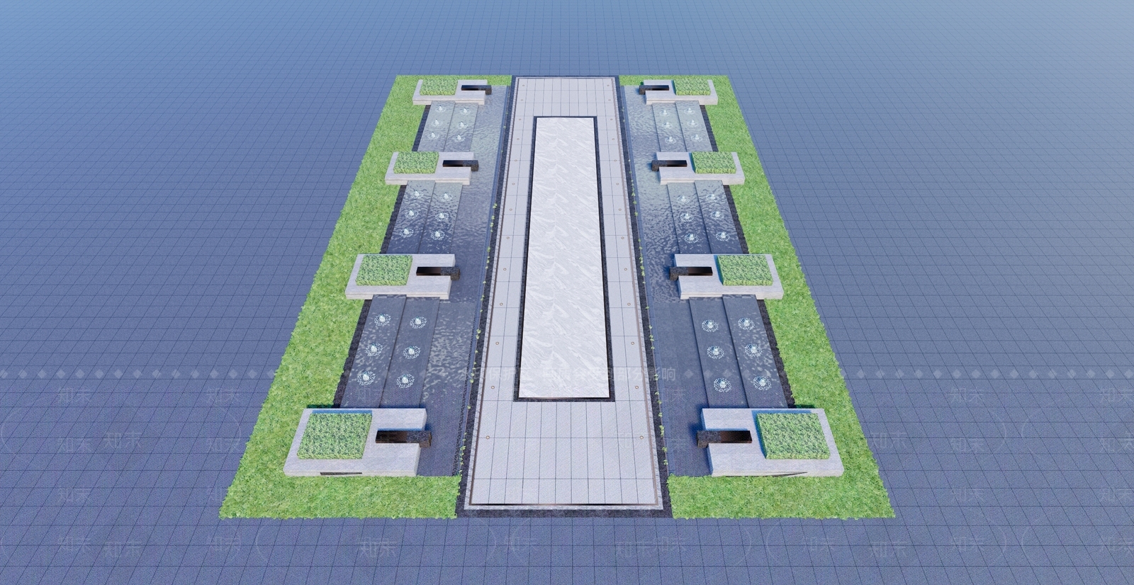 新中式水景SU模型下载【ID:1194302414】