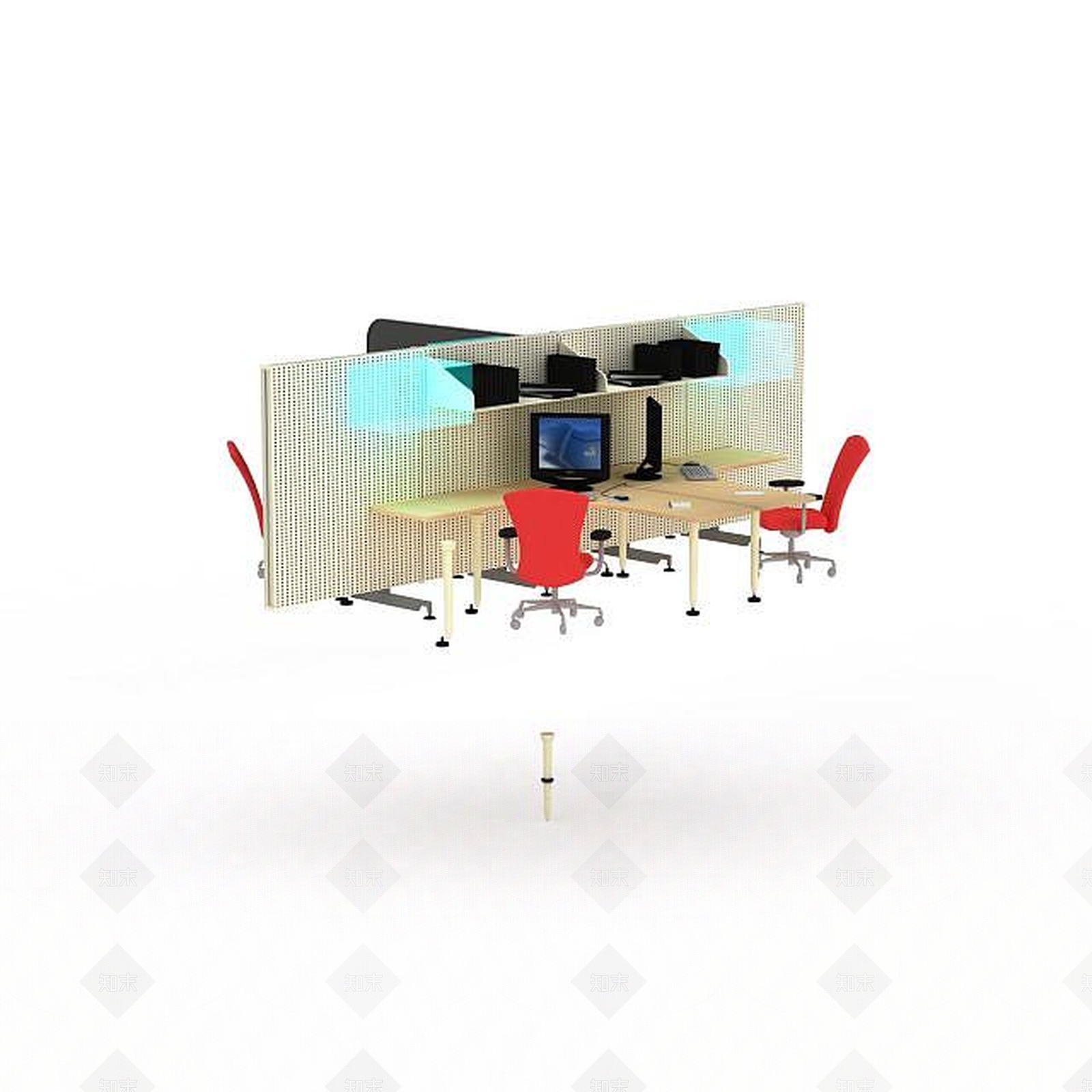 现代书桌椅3D模型下载【ID:1194303883】