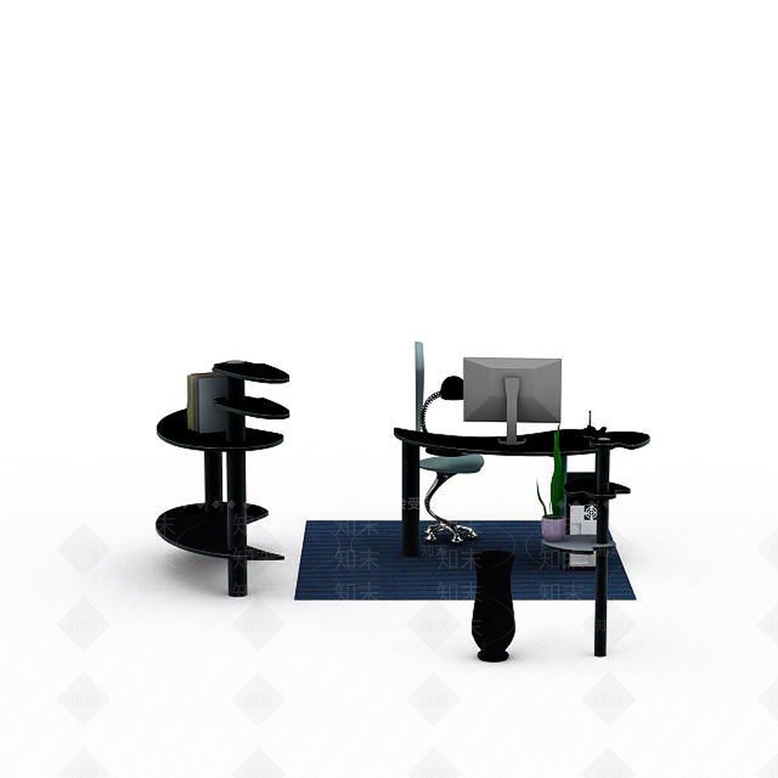 现代书桌椅3D模型下载【ID:1194303877】