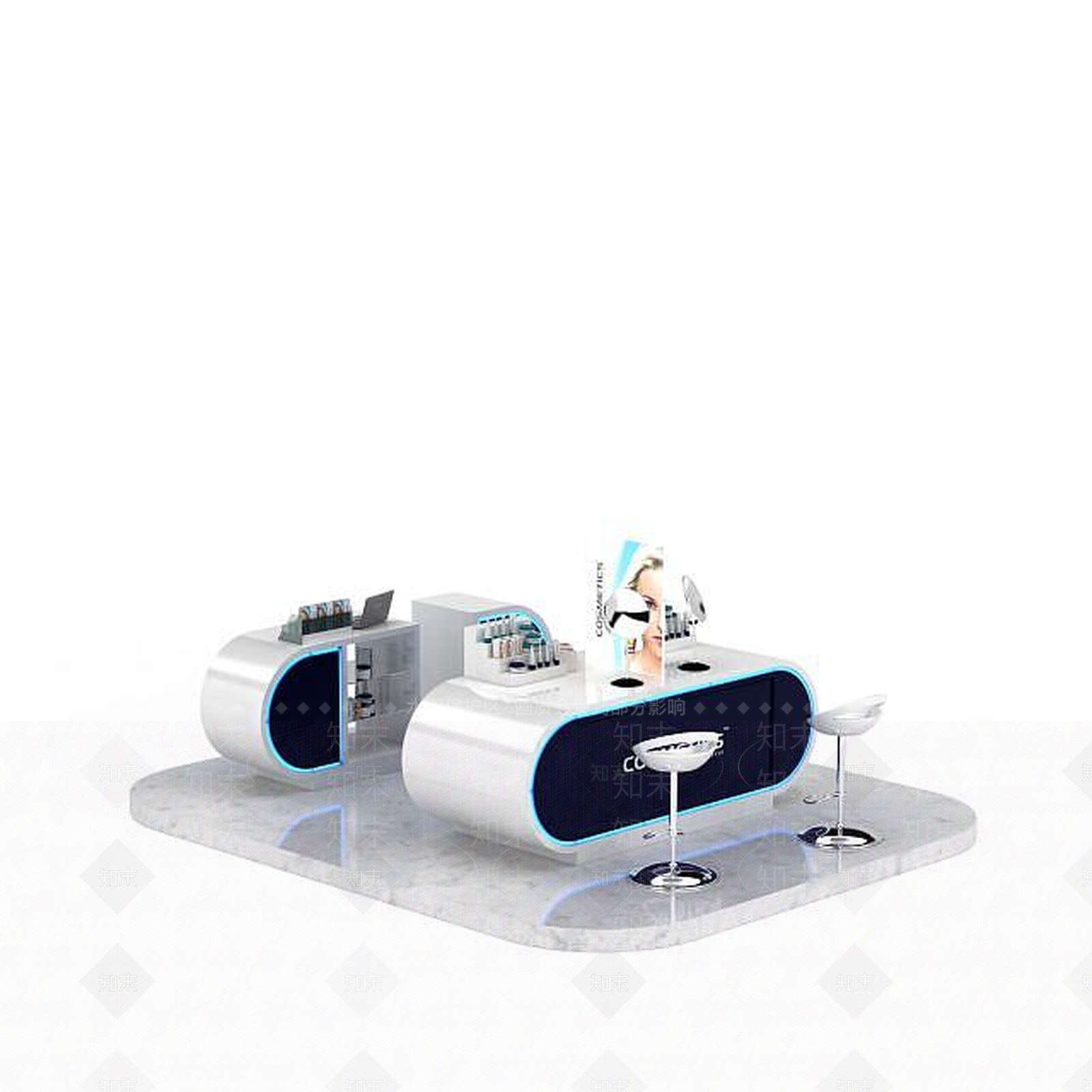 现代妆台妆凳3D模型下载【ID:1194304309】