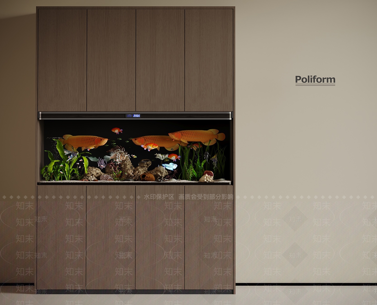 现代意式鱼缸3D模型下载【ID:1194311584】