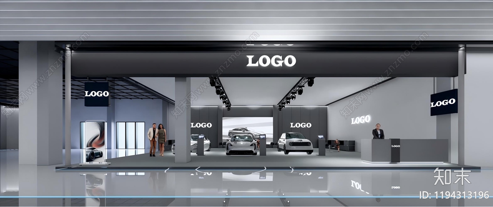 现代简约汽车4S店SU模型下载【ID:1194313196】