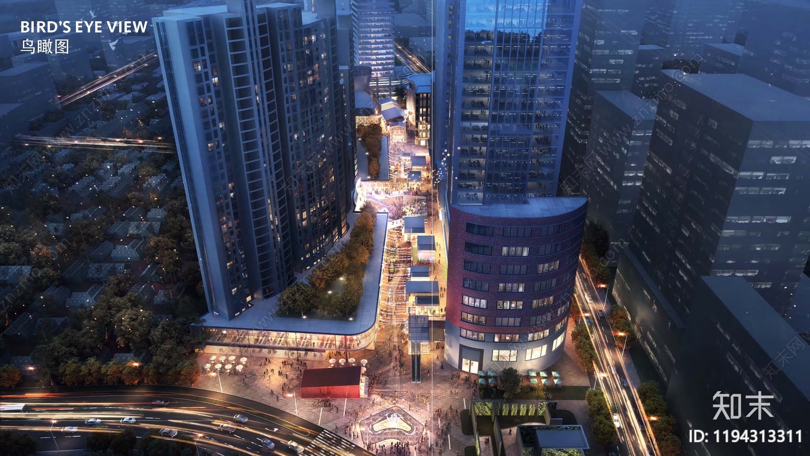 现代商业街区建筑下载【ID:1194313311】