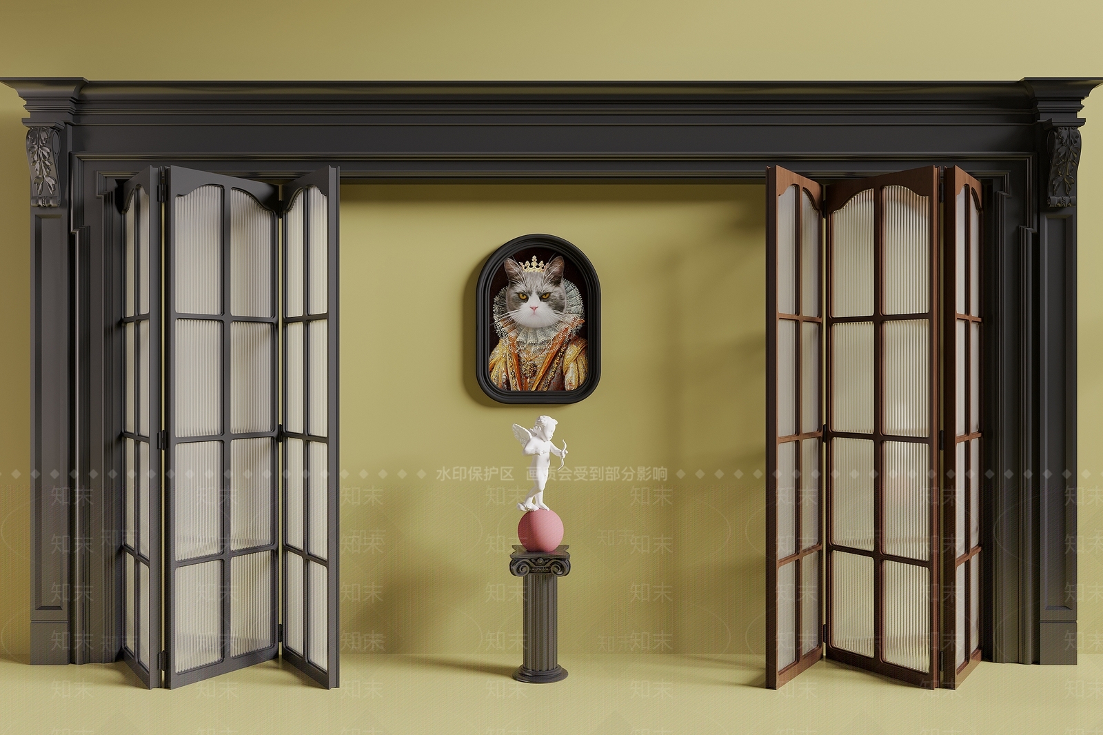 法式折叠门3D模型下载【ID:1194313458】