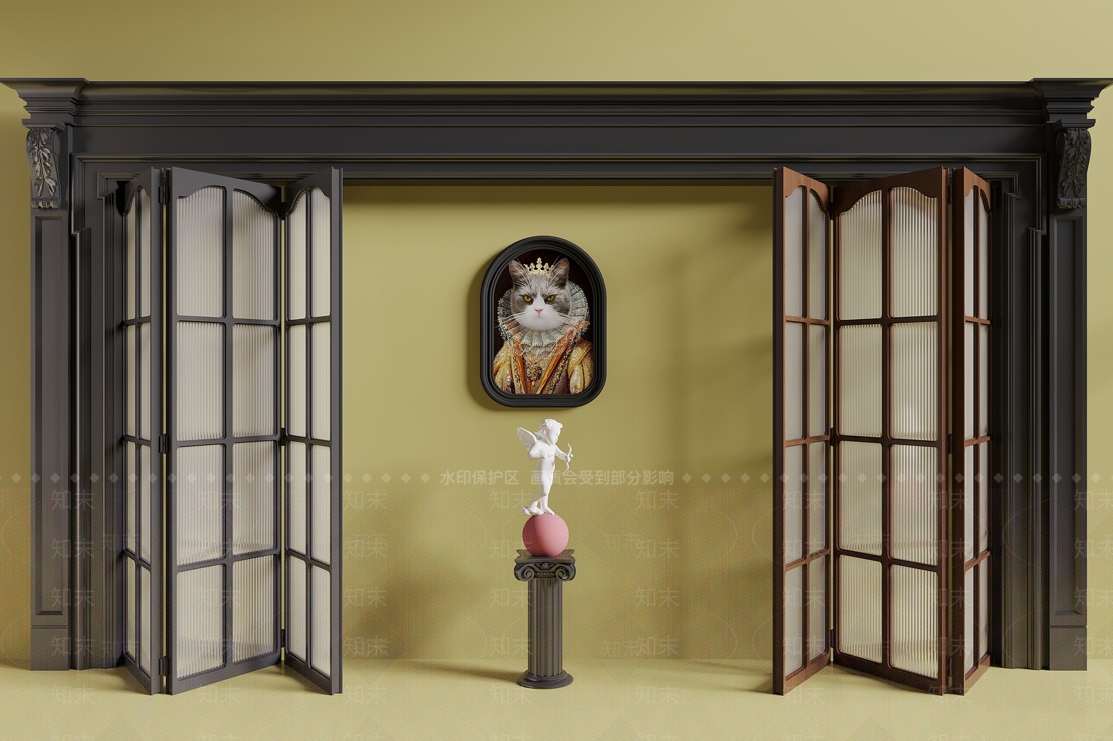 法式折叠门SU模型下载【ID:1194313645】