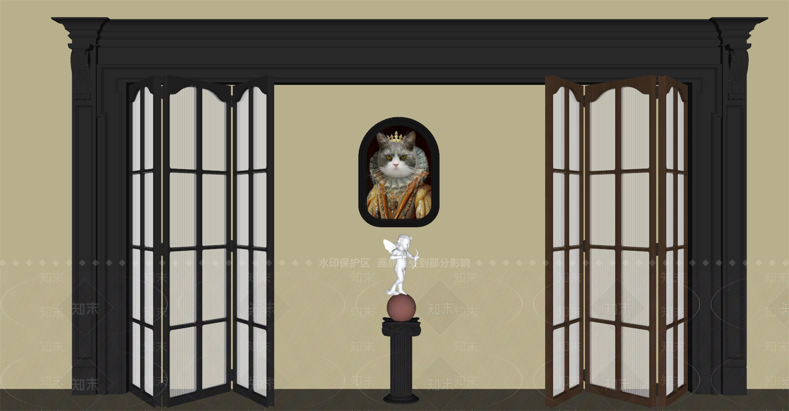 法式折叠门SU模型下载【ID:1194313645】