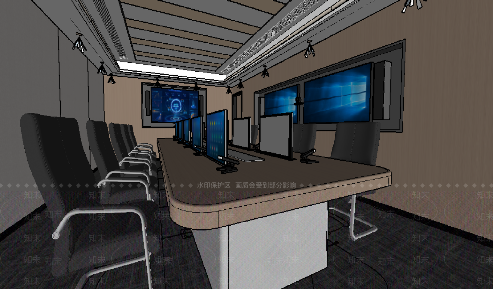 现代会议室SU模型下载【ID:1194313741】