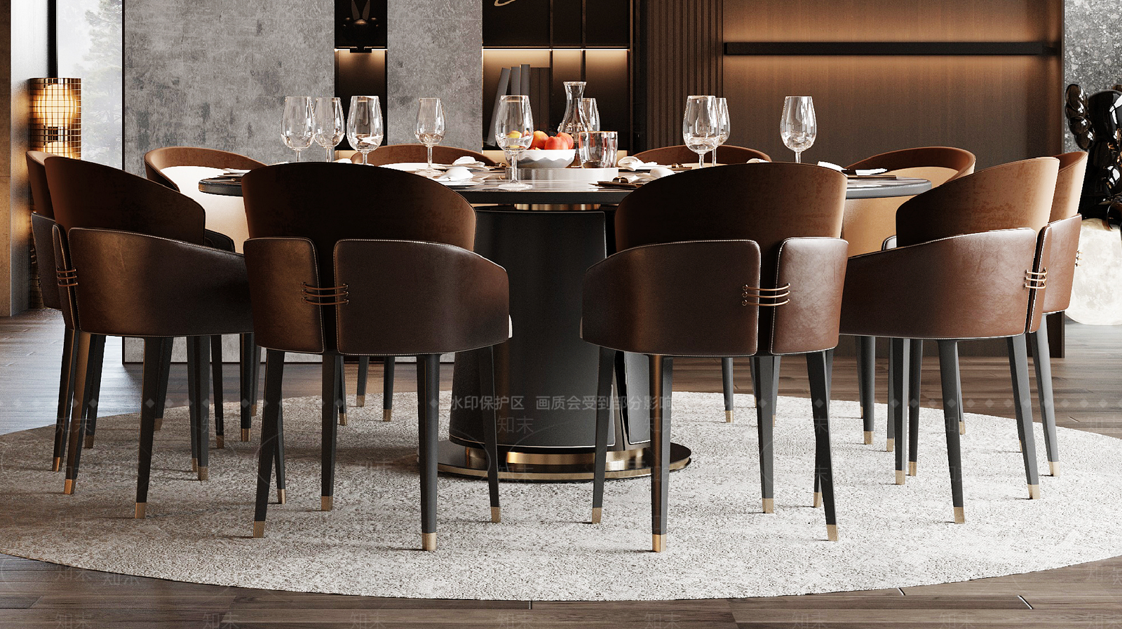 意式餐桌椅3D模型下载【ID:1194316257】