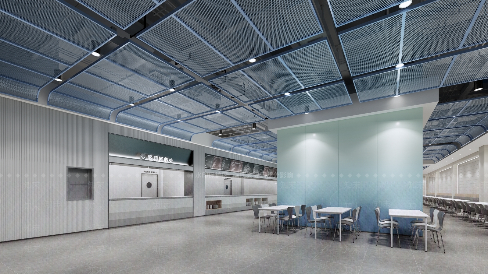 现代简约食堂SU模型下载【ID:1194552083】