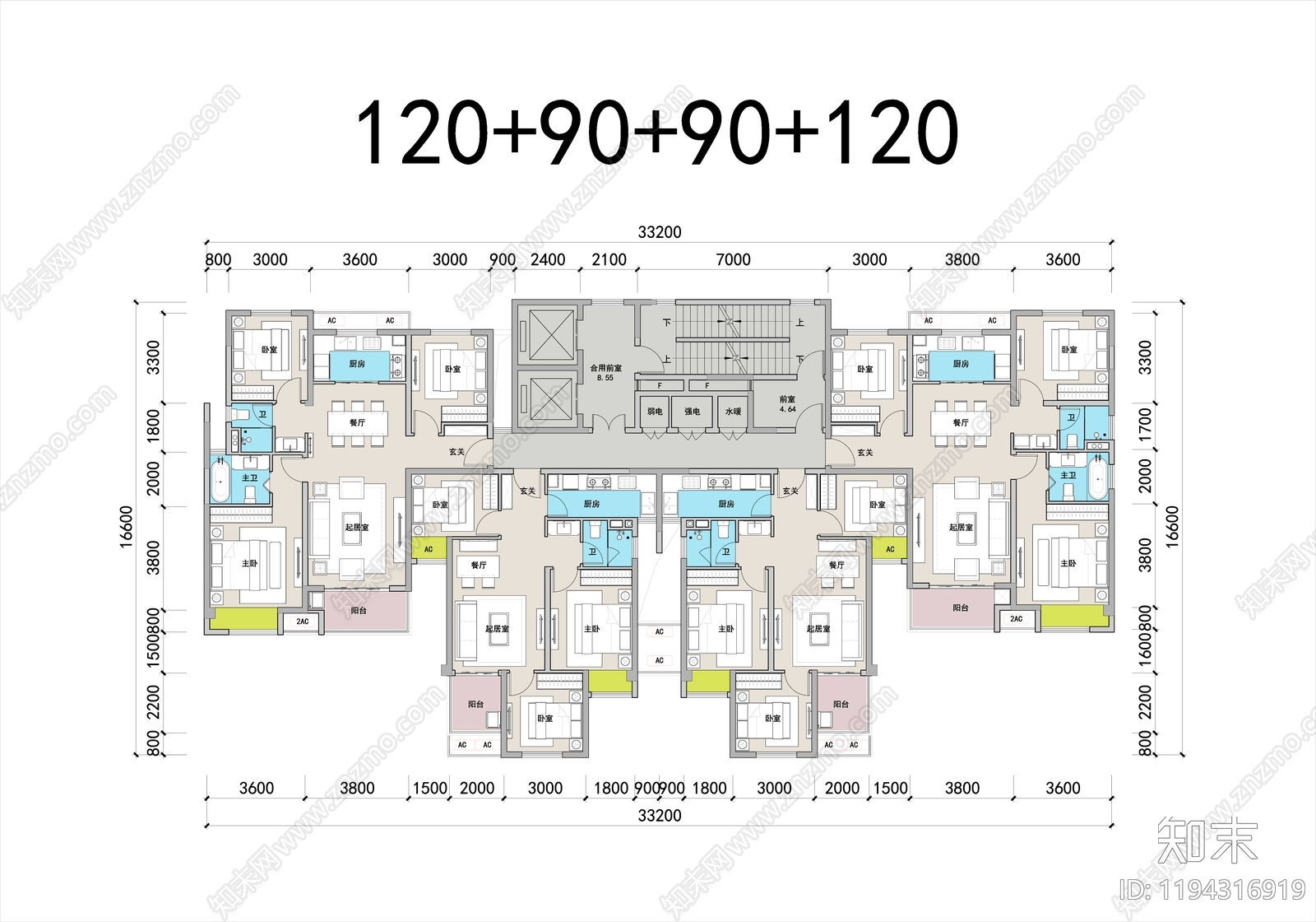 现代住宅楼建筑施工图下载【ID:1194316919】