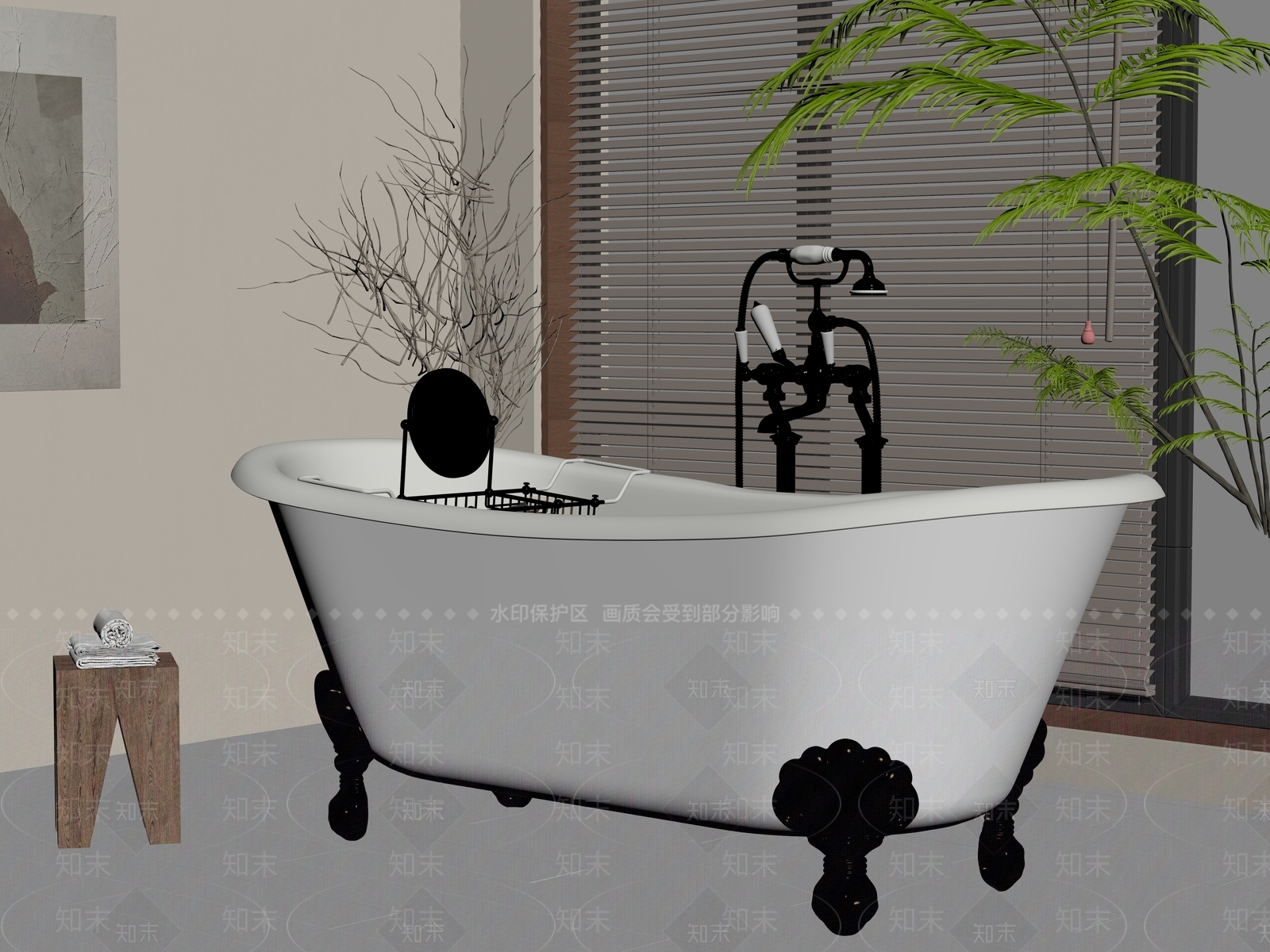 浴缸SU模型下载【ID:1194320581】