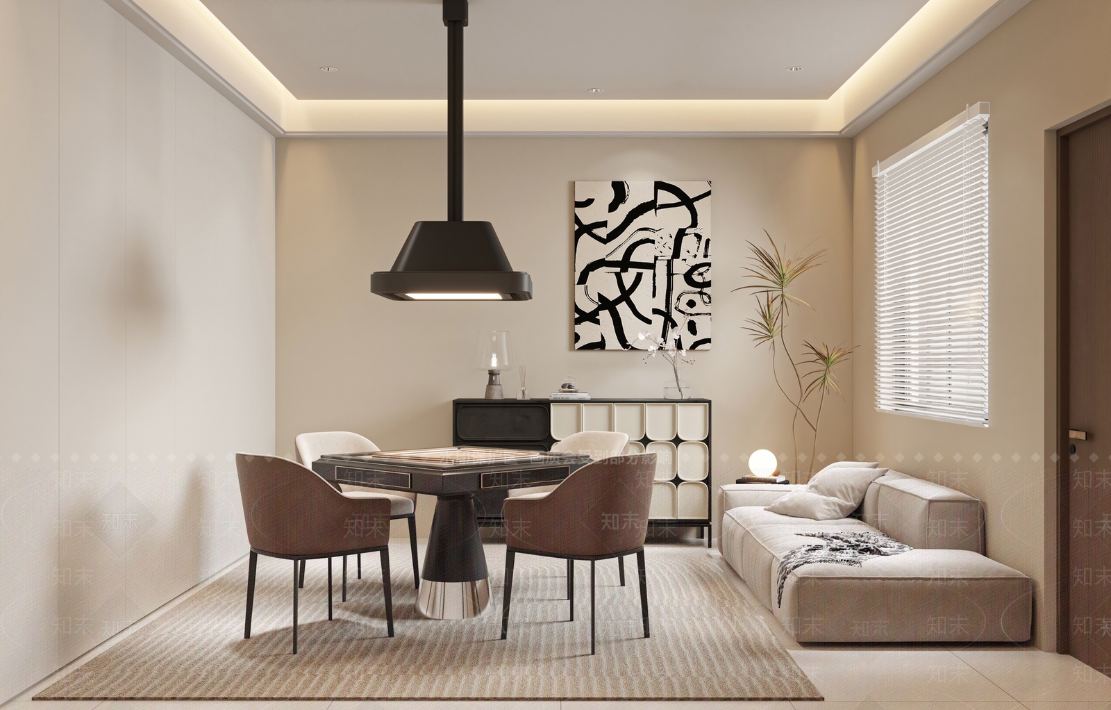 现代棋牌室3D模型下载【ID:1194320557】