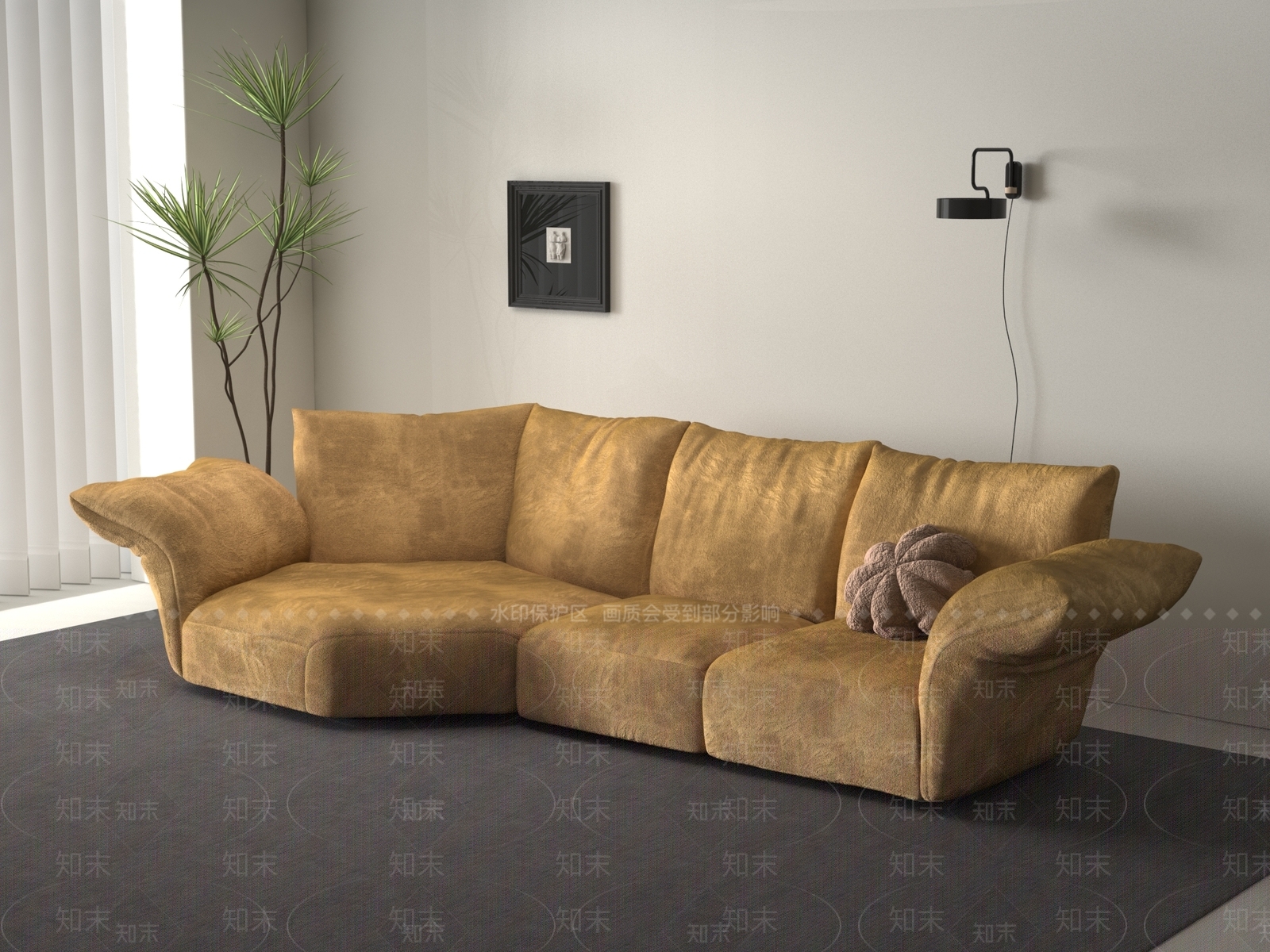 现代多人沙发3D模型下载【ID:1194320781】