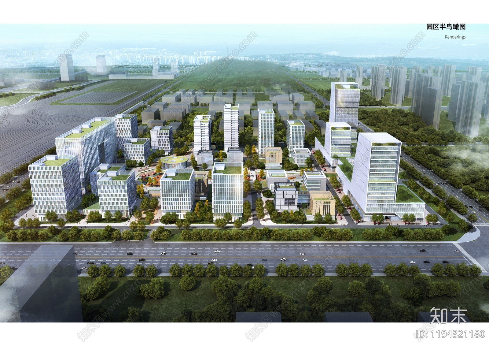 现代产业园建筑cad施工图下载【ID:1194321180】