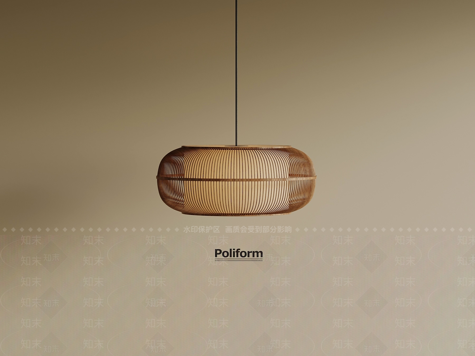 现代日式吊灯3D模型下载【ID:1194320918】