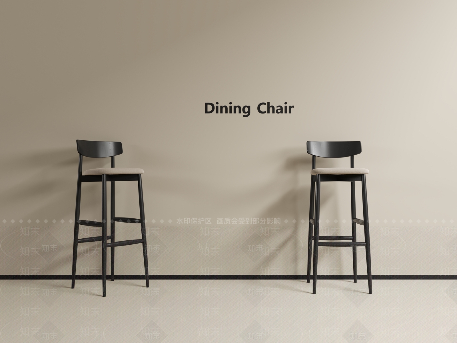现代简约吧椅3D模型下载【ID:1194322606】