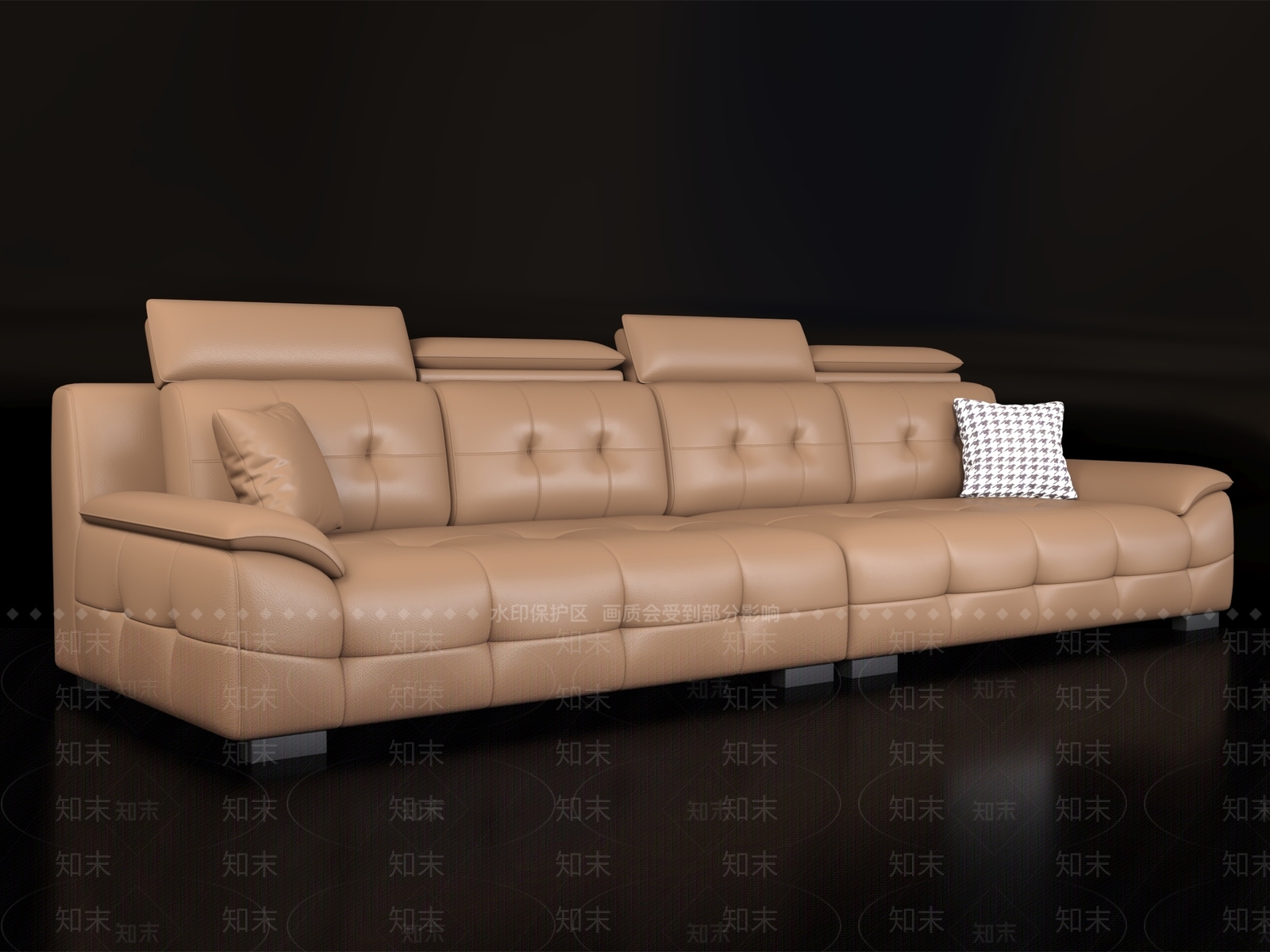 简约极简多人沙发3D模型下载【ID:1194324565】
