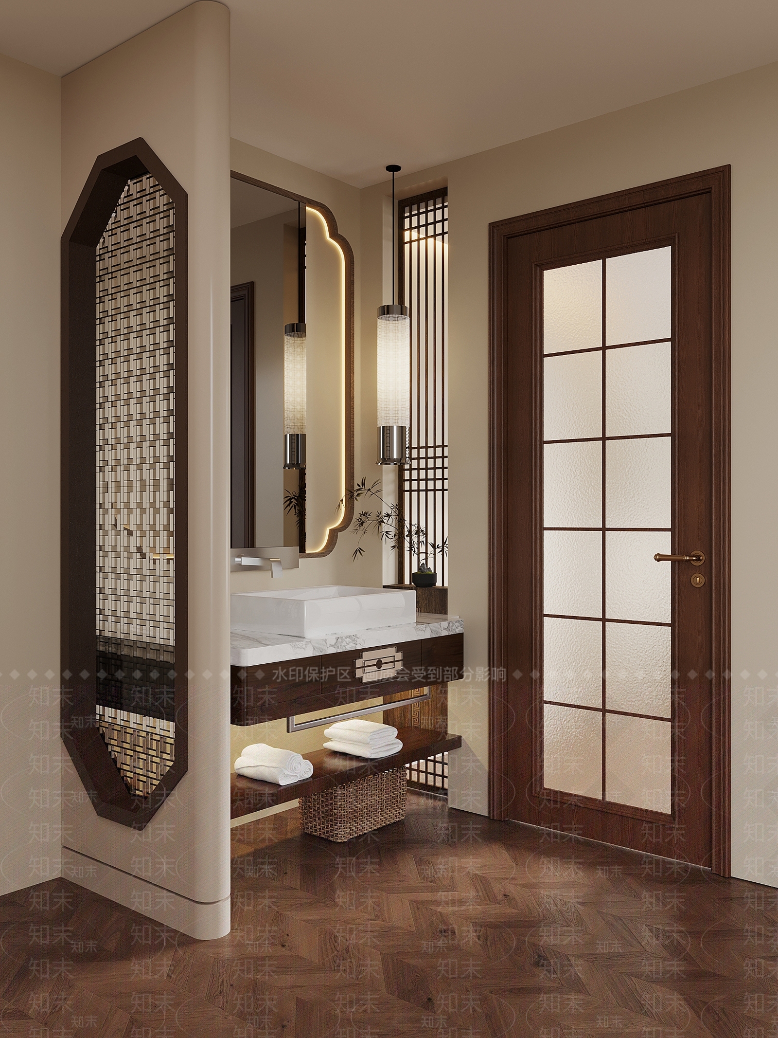 新中式卫生间3D模型下载【ID:1194326308】