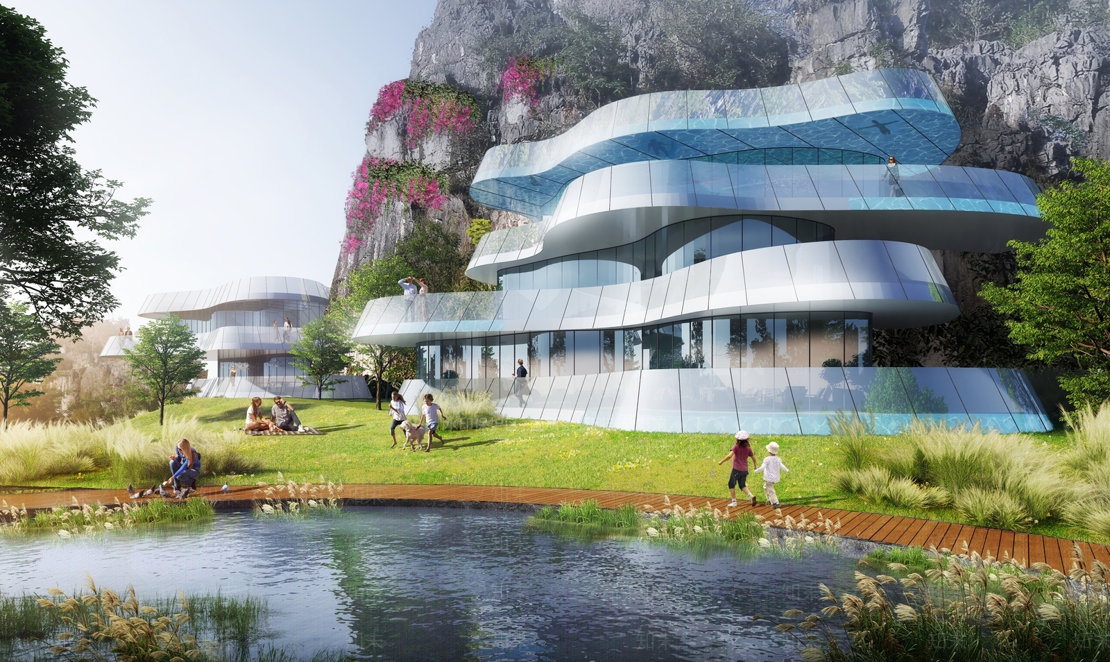 现代酒店建筑SU模型下载【ID:1194329540】