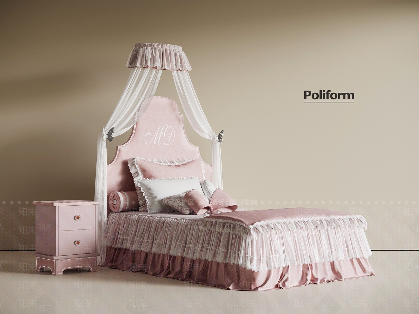 现代儿童床SU模型下载【ID:1194329862】