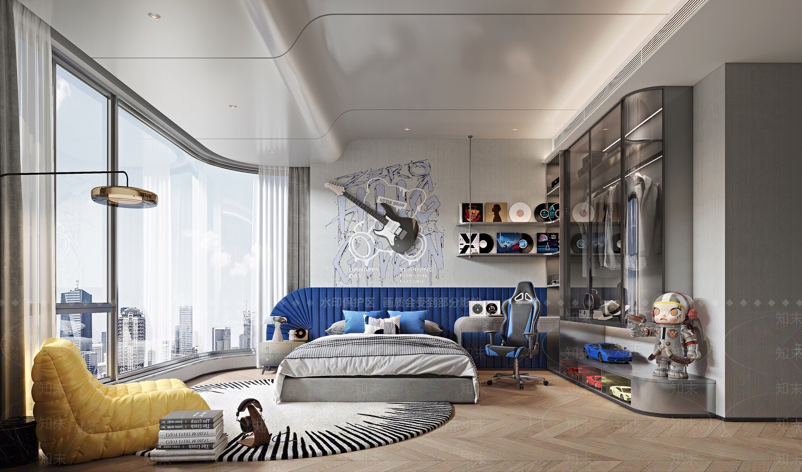 现代通用儿童房SU模型下载【ID:1194331890】