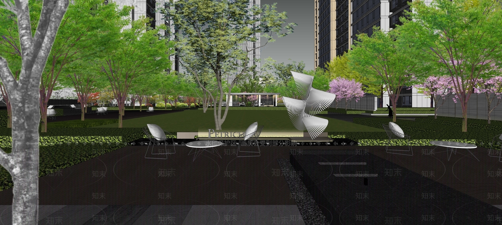 现代新中式高层住宅SU模型下载【ID:1194332137】