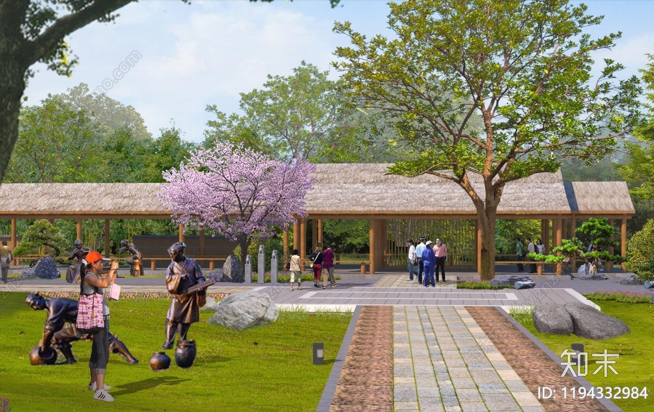 复古原木亭子图库施工图下载【ID:1194332984】