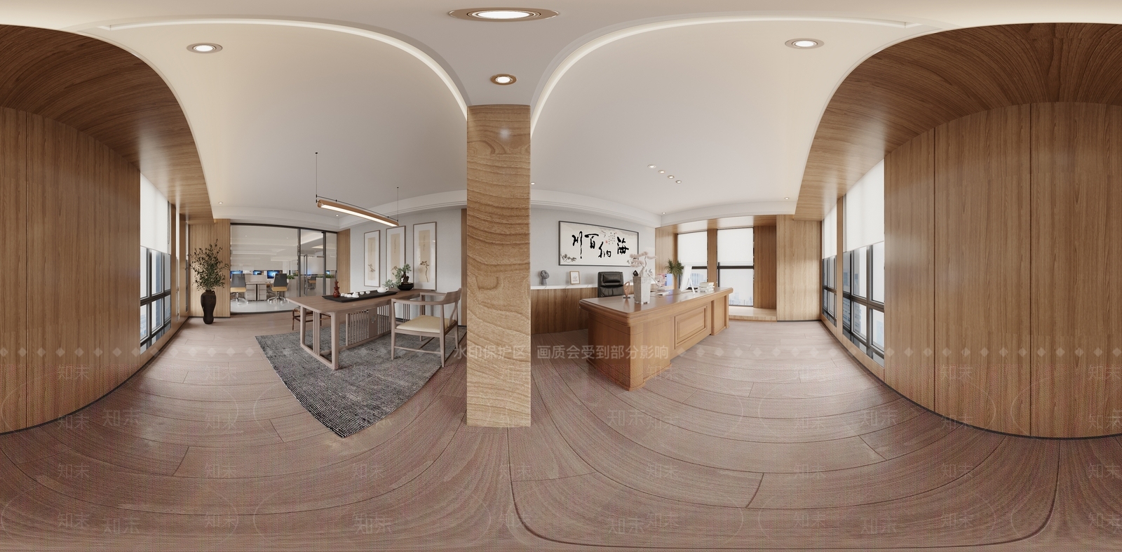 现代新中式其他办公空间3D模型下载【ID:1194332999】